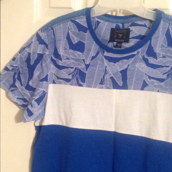 Guess Turk sea marled multi men's t- shirt Sz:M - Picture 2 of 6